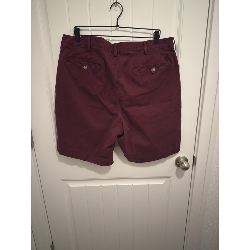 Polo Ralph Lauren Men's Burgundy Bedford Chino Flat Front Shorts Size 38 - Picture 2 of 6